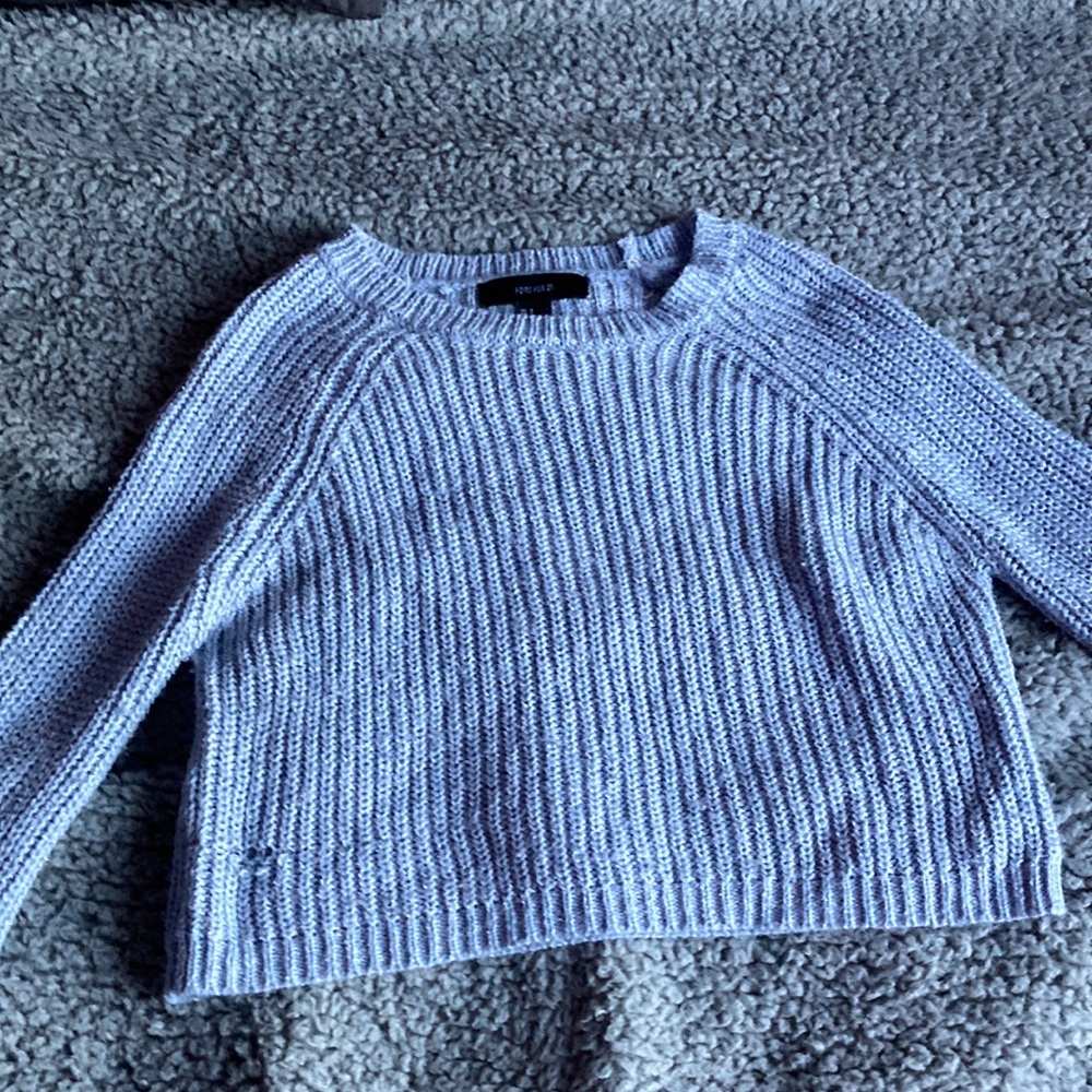 Baby blue cropped forever21 sweater